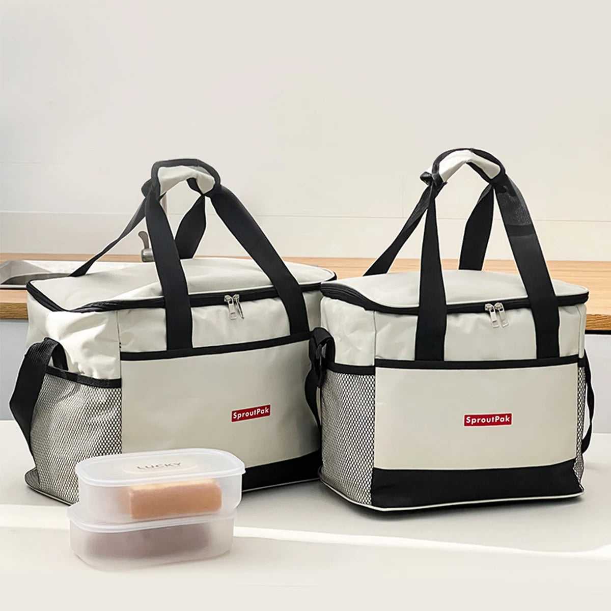 Insulated Lunch Bag - Large Capacity, Waterproof Bento Cooler with Strap