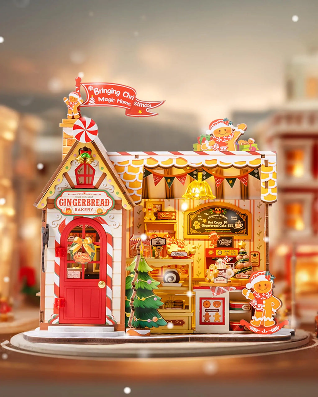 Rolife Christmas Gingerbread House DIY Kit with LED Lights