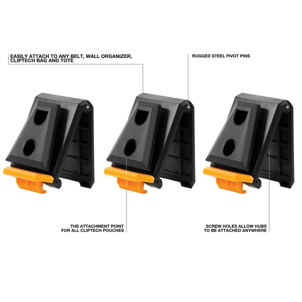 ToughBuilt ClipTech Hubs - Versatile Tool Attachment Set (3pc)
