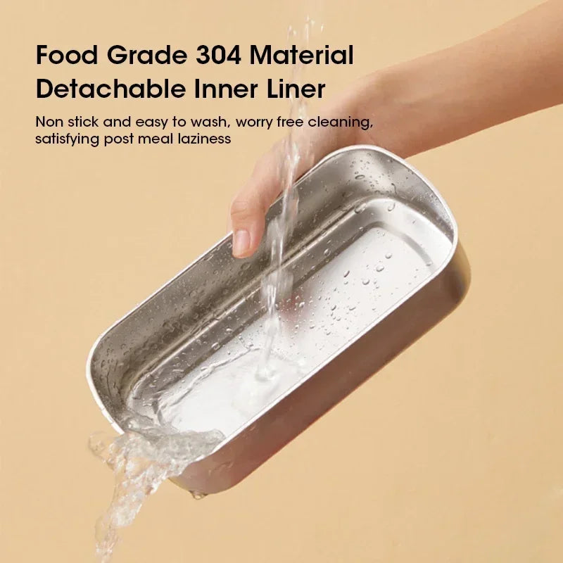 Self-Heating 900ML Portable Electric Lunch Box with Leakproof Design