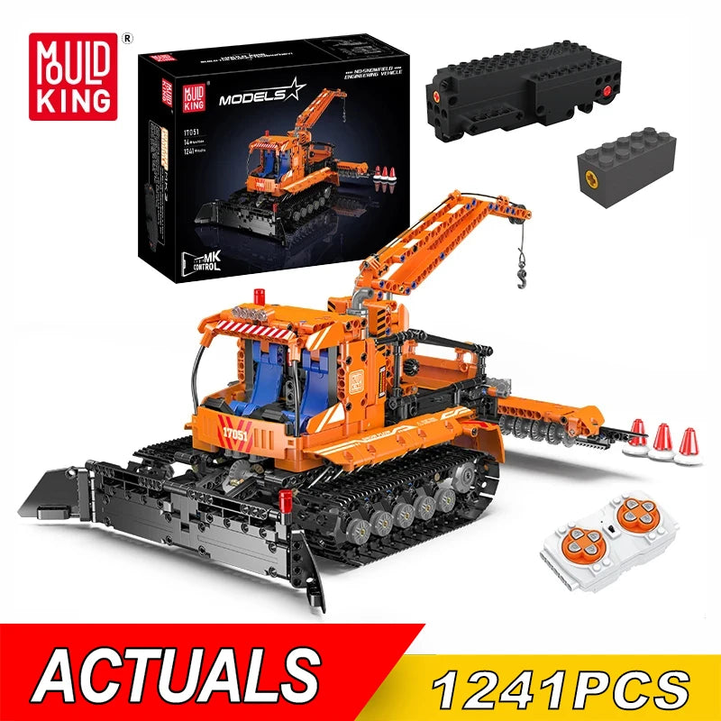 MOULD KING Remote Control Snowfield Engineering Truck Building Blocks
