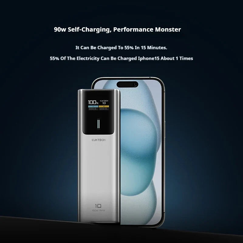 CUKTECH 10000mAh Fast Charging Power Bank - 150W Efficient Output