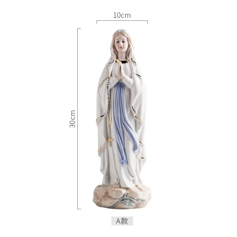 Elegant Madonna Resin Sculpture - Spiritual Home Decor Masterpiece