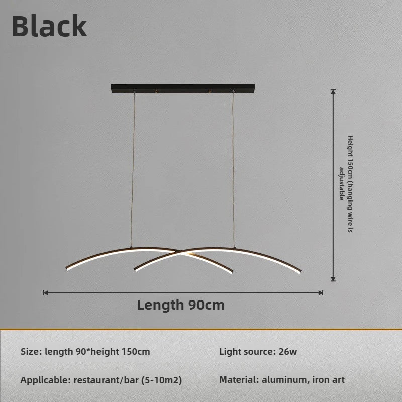 Stylish Minimalist Long Linear Pendant Lamp for Dining & Bar