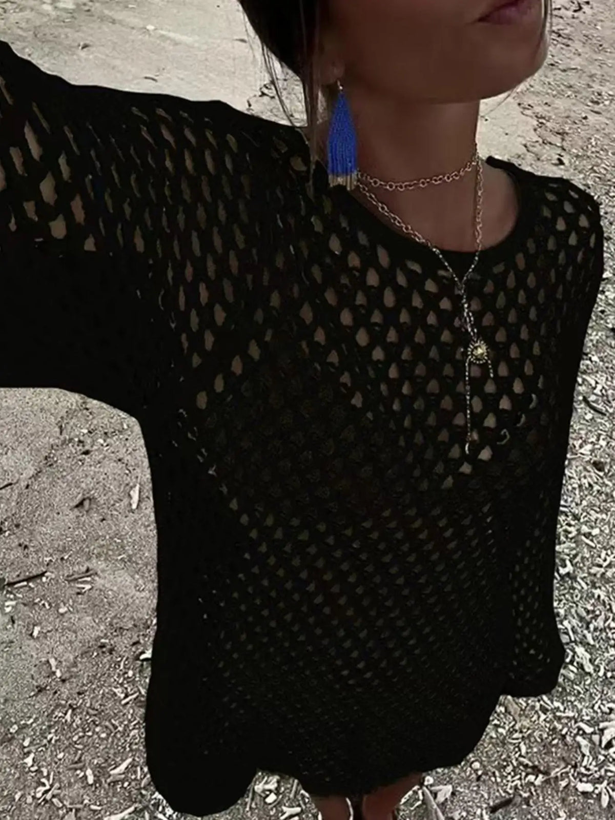 Chic Beach Hollow Out Knit Cover-Up Dress - Perfect Summer Style