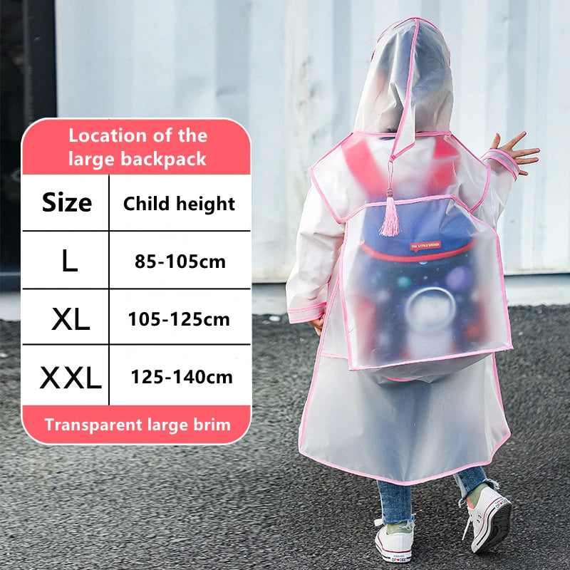 Kids Waterproof Eva Plastic Raincoat - Travel-Friendly & Lightweight