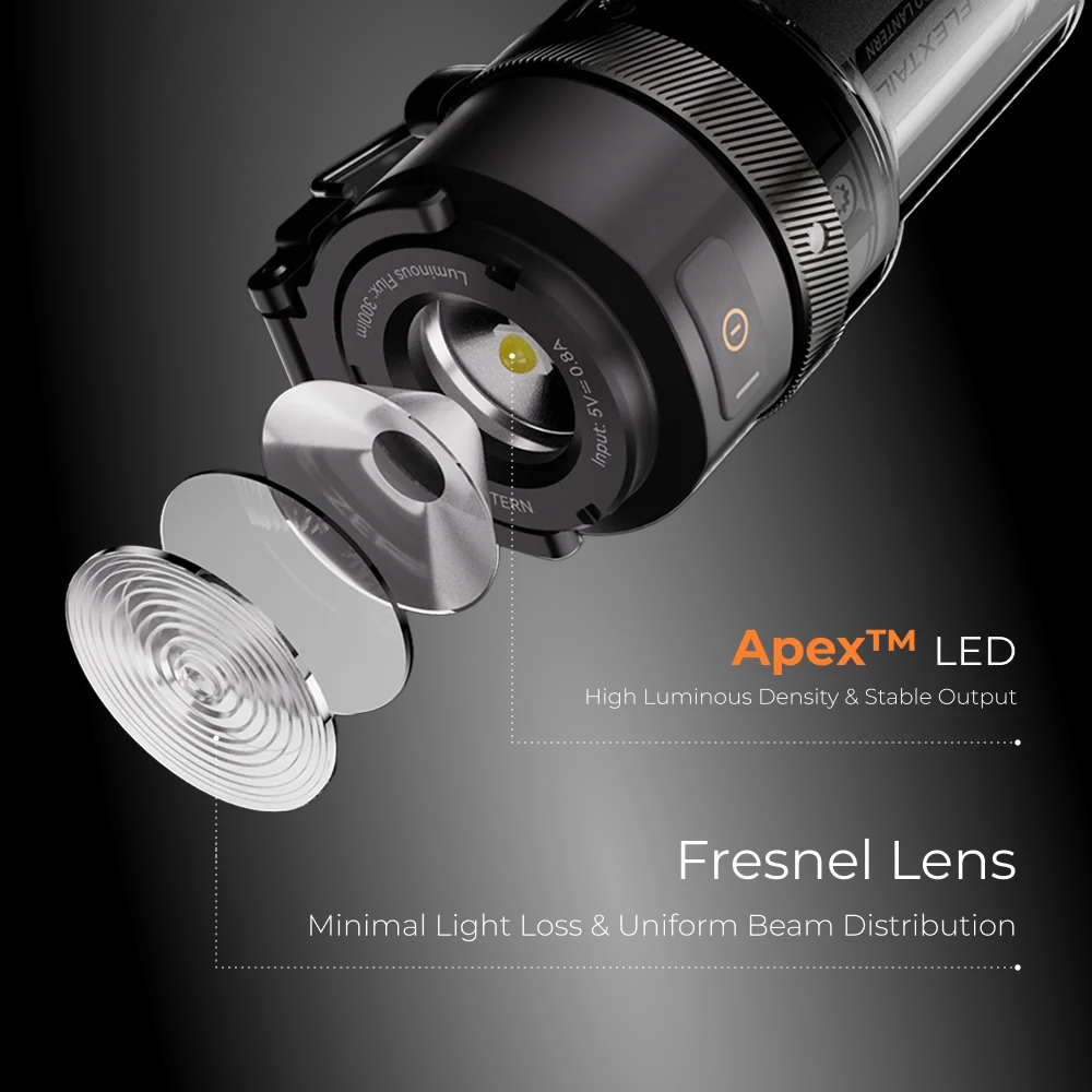 FLEXTAIL ZERO Ultralight 2-in-1 Camping Lantern - 300LM LED & Waterproof