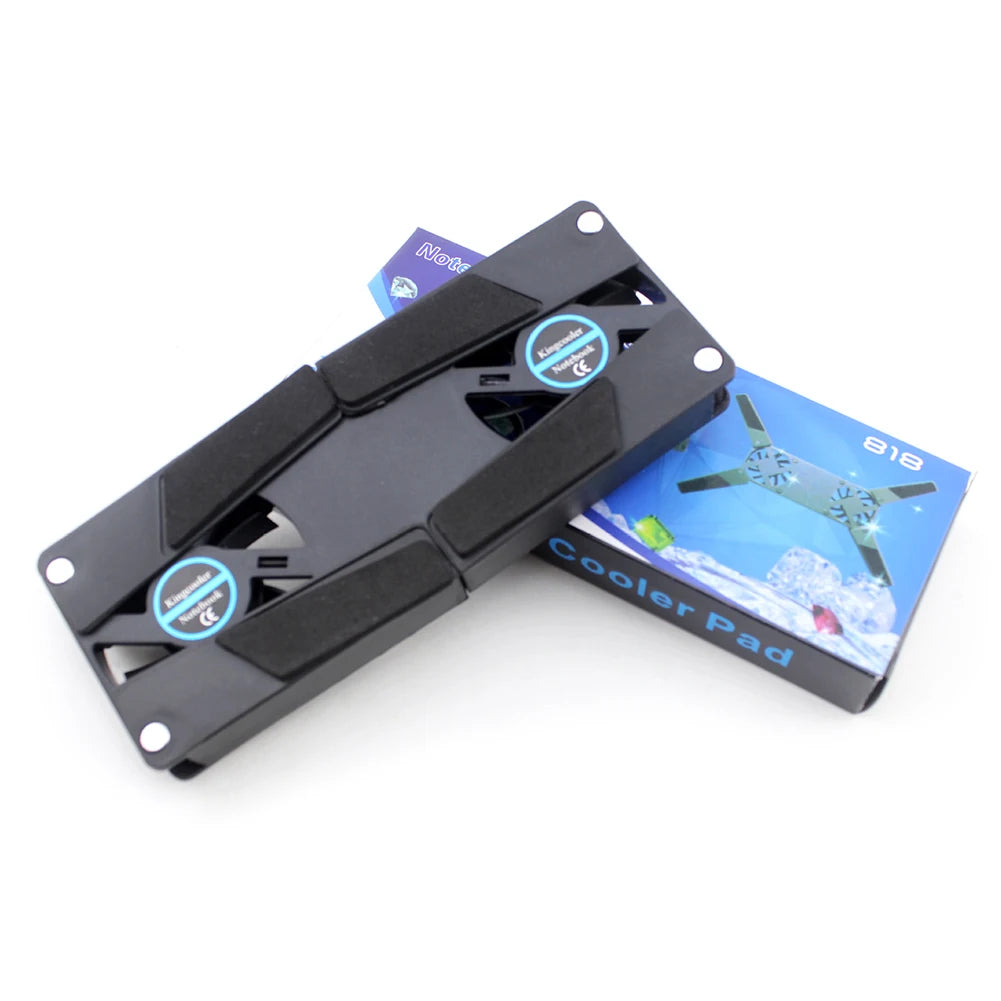 USB-Powered Laptop Cooling Pad with Dual Fans - Portable & Foldable