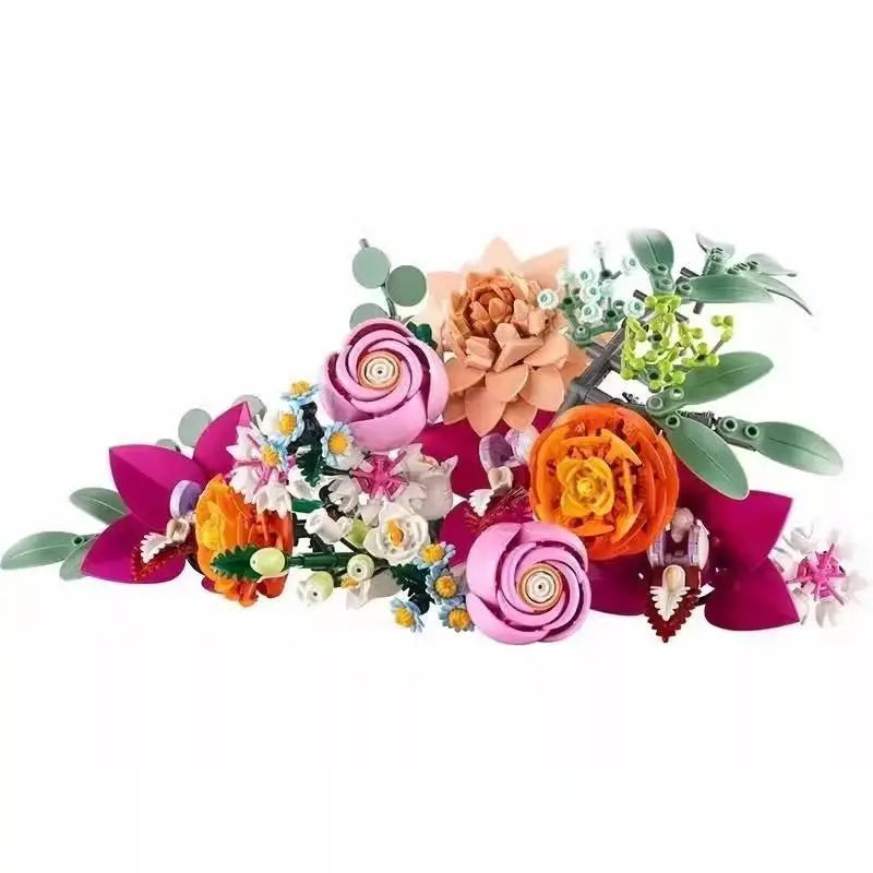 Creative 8-Bouquet Set: Eternal Roses, Orchids & Succulents for Kids
