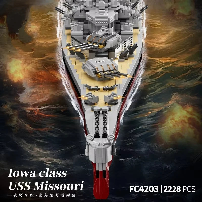 MOULD KING Military Battleship Model Building Blocks - Missouri Cruiser