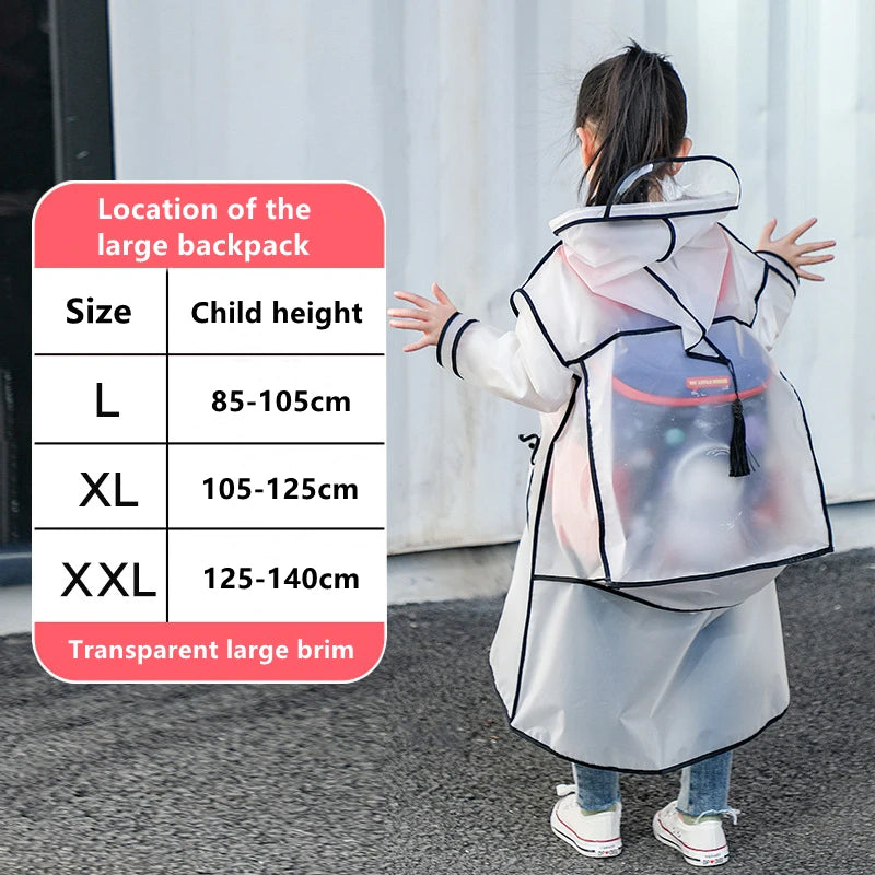Kids Waterproof Eva Plastic Raincoat - Travel-Friendly & Lightweight