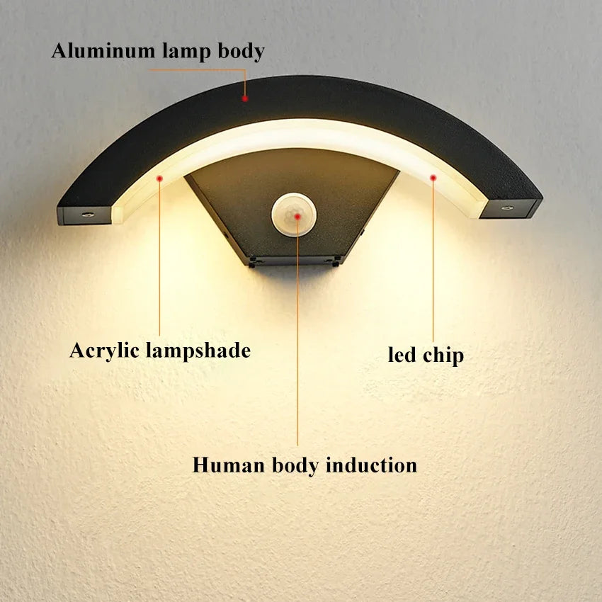 18W Waterproof LED Wall Lights - Modern Outdoor Lighting in Aluminum
