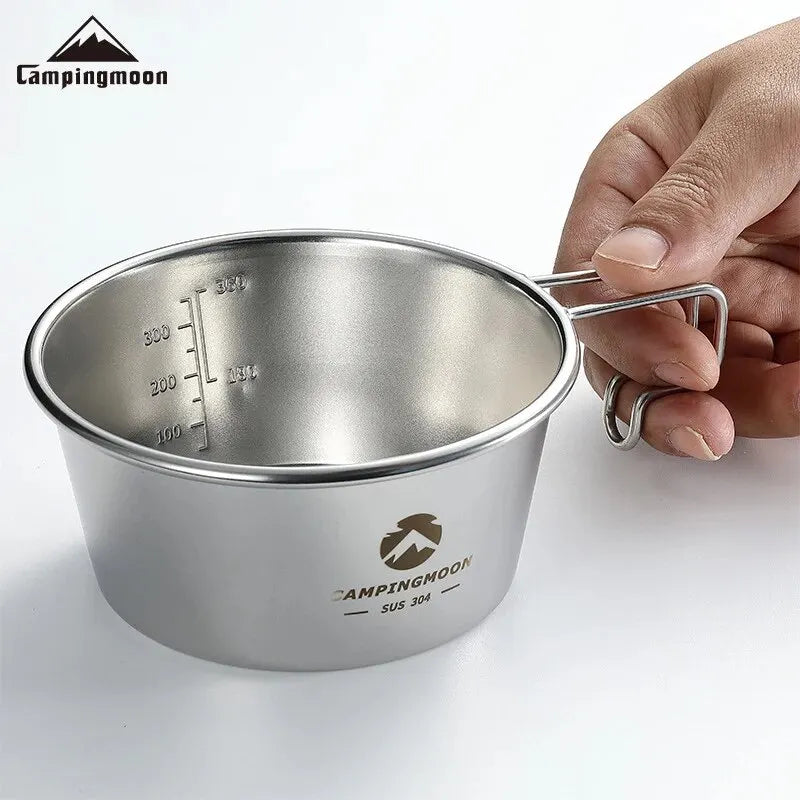CAMPINGMOON Stainless Steel Camping Bowl - 450ml Outdoor Essential