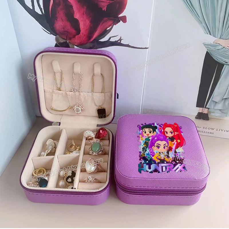 KPOP Jewelry Organizer Box - Stylish Travel Storage for Earrings & Necklaces