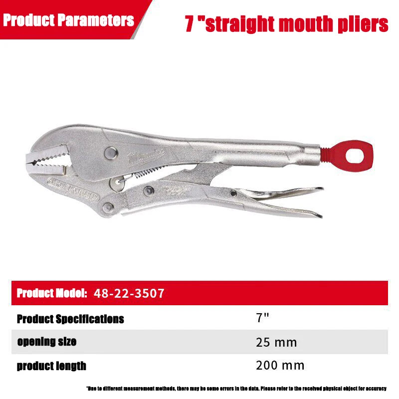 Milwaukee TORQUE LOCK 7-Inch Straight Mouth Locking Pliers