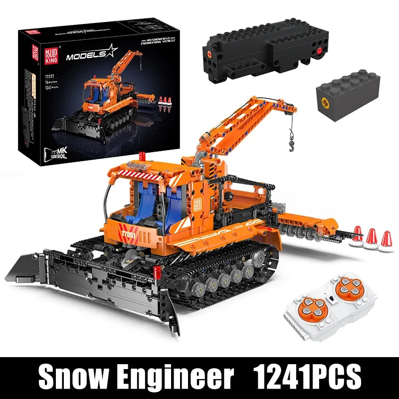MOULD KING Remote Control Snowfield Engineering Truck Building Blocks