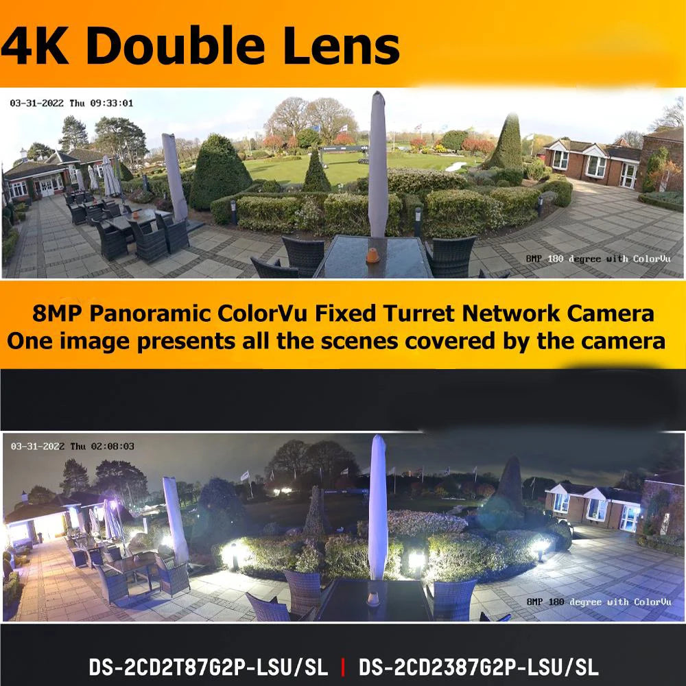 Hikvision 8MP ColorVu Dual Lens IP Camera with Built-in Mic & Speaker