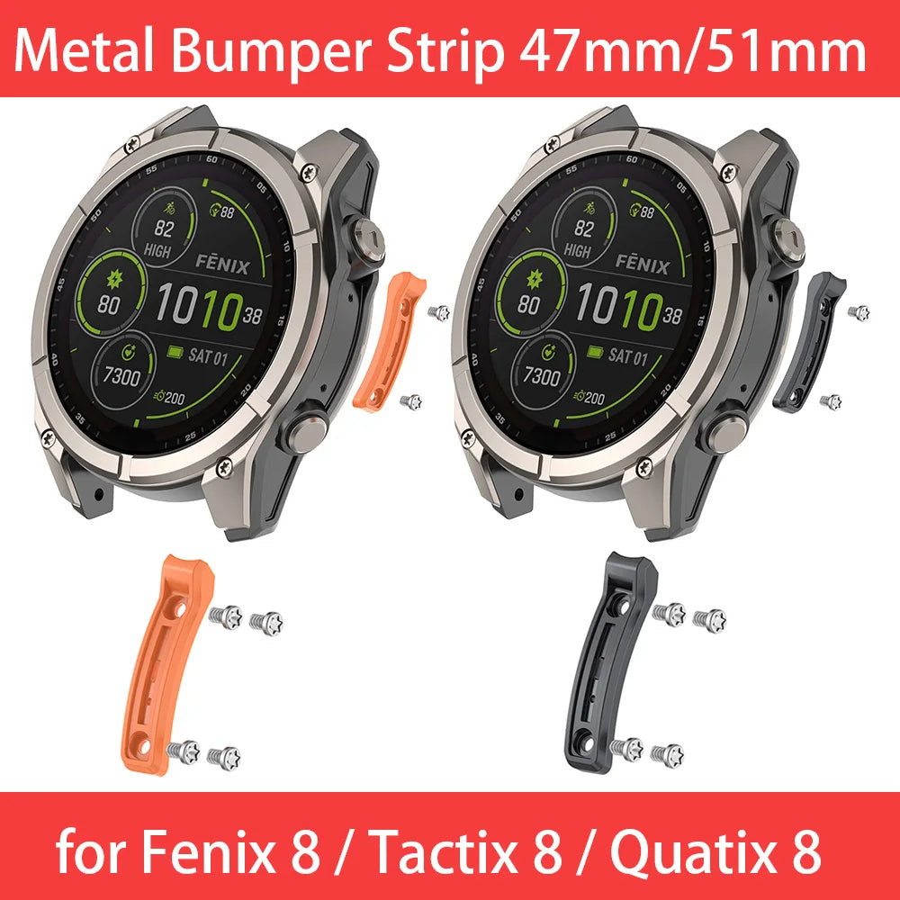 Zinc Alloy Bumper Protector for Garmin Fenix 8 & Tactix 8 - Anti-Crash