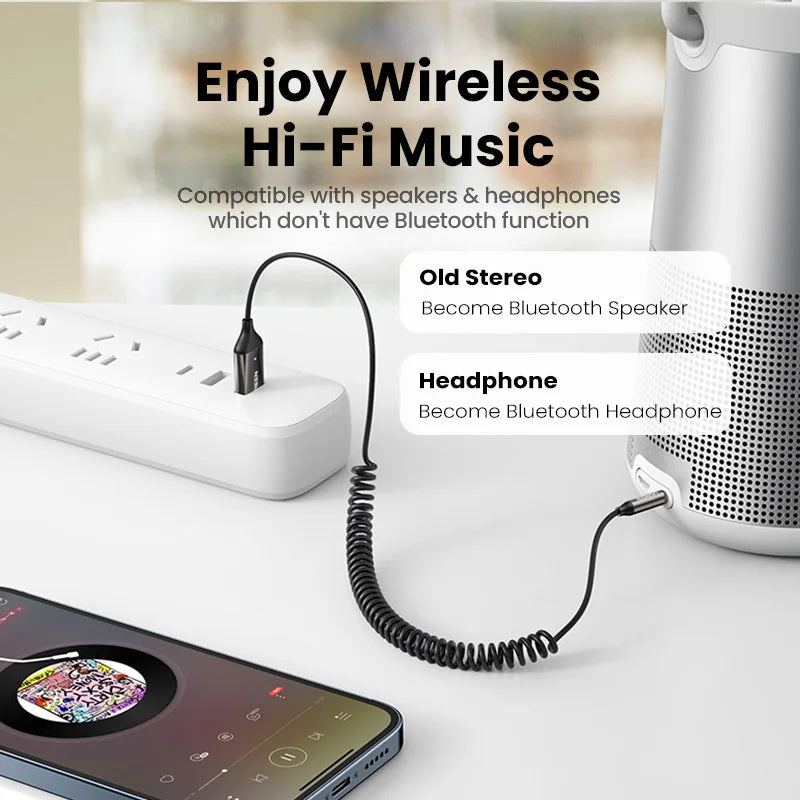 Bluetooth 5.3 Audio Adapter - Enhance Car & Home Sound Experience