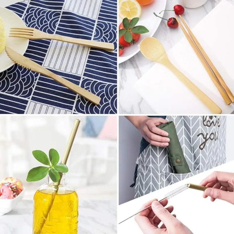 Eco-Friendly Bamboo Utensils Travel Set - Stylish & Portable Cutlery