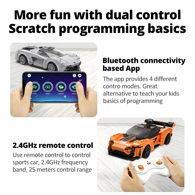 CaDA APP Programming RC Sports Car Building Blocks for Kids