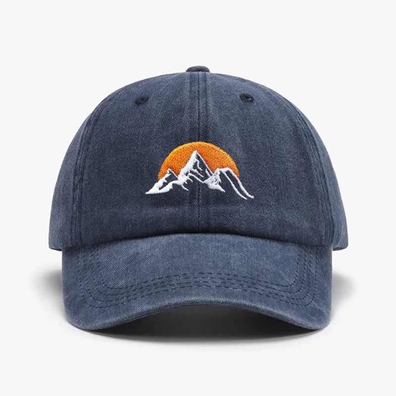 Unisex Embroidered Sunset Baseball Cap - Adjustable Soft Trucker Hat