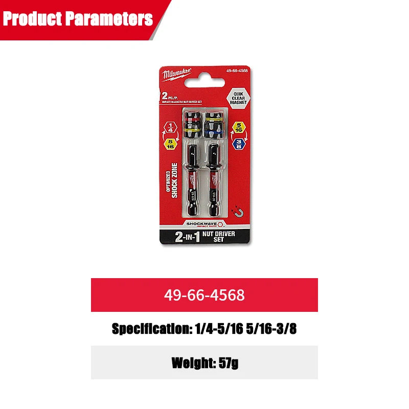 Milwaukee 2-Pack 2-in-1 Magnetic Nut Driver Set for Impact Drivers