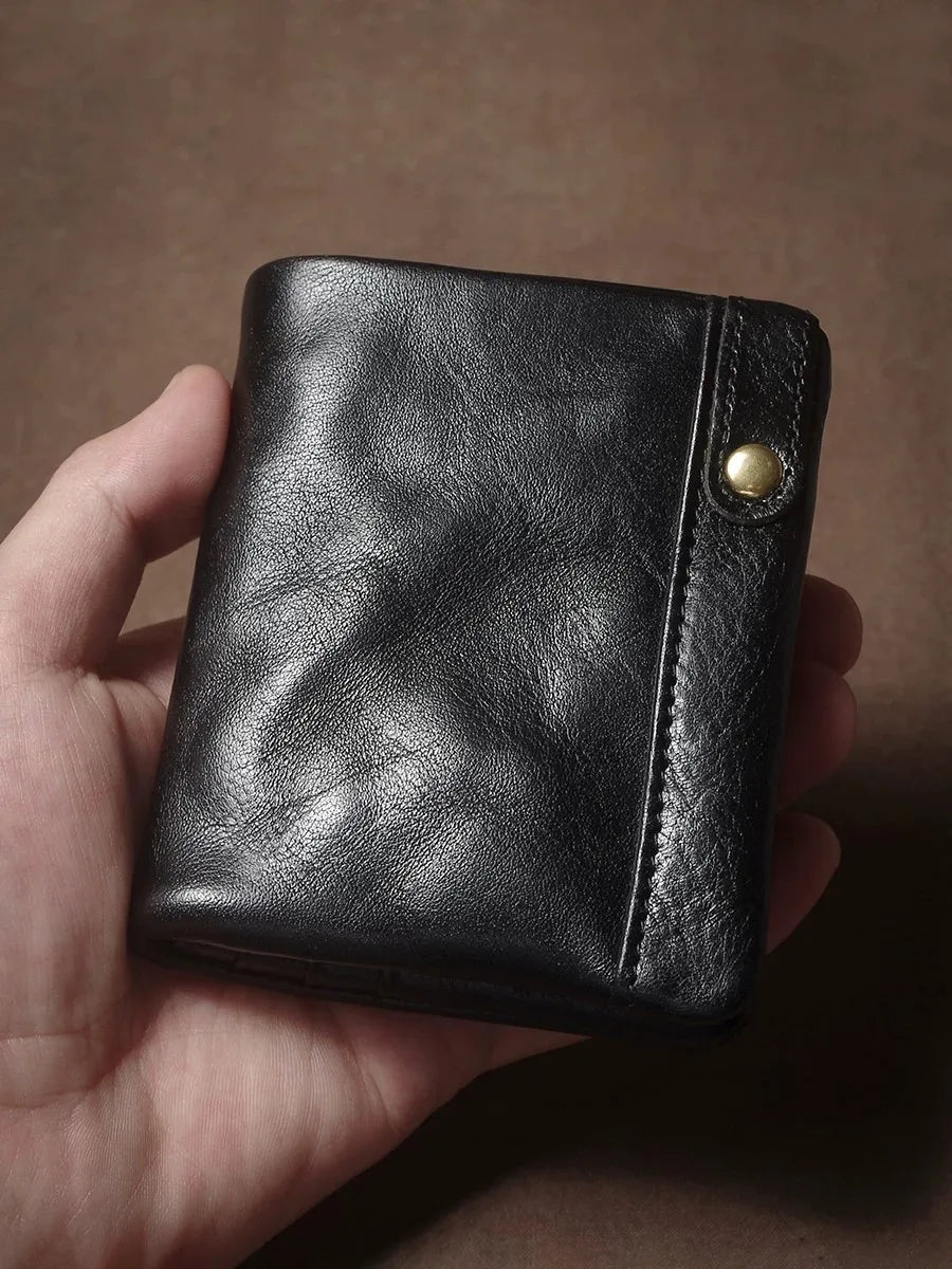 Premium Unisex Genuine Leather Short Card Case & Coin Purse