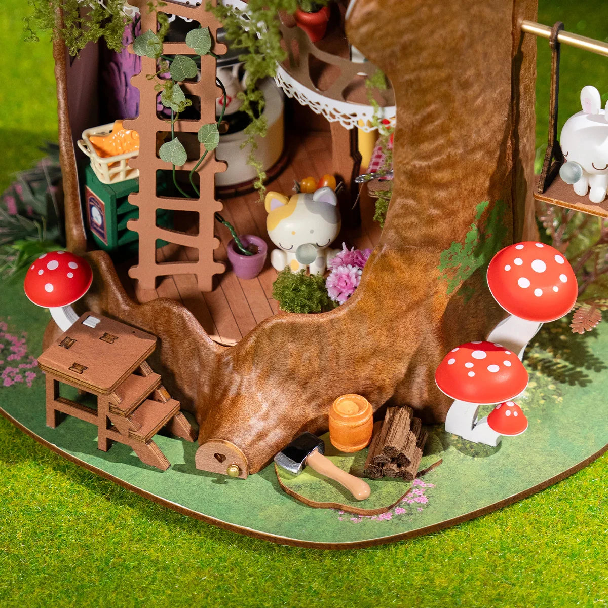 Robotime Fairytale Tree House DIY Miniature Model with LED Lights