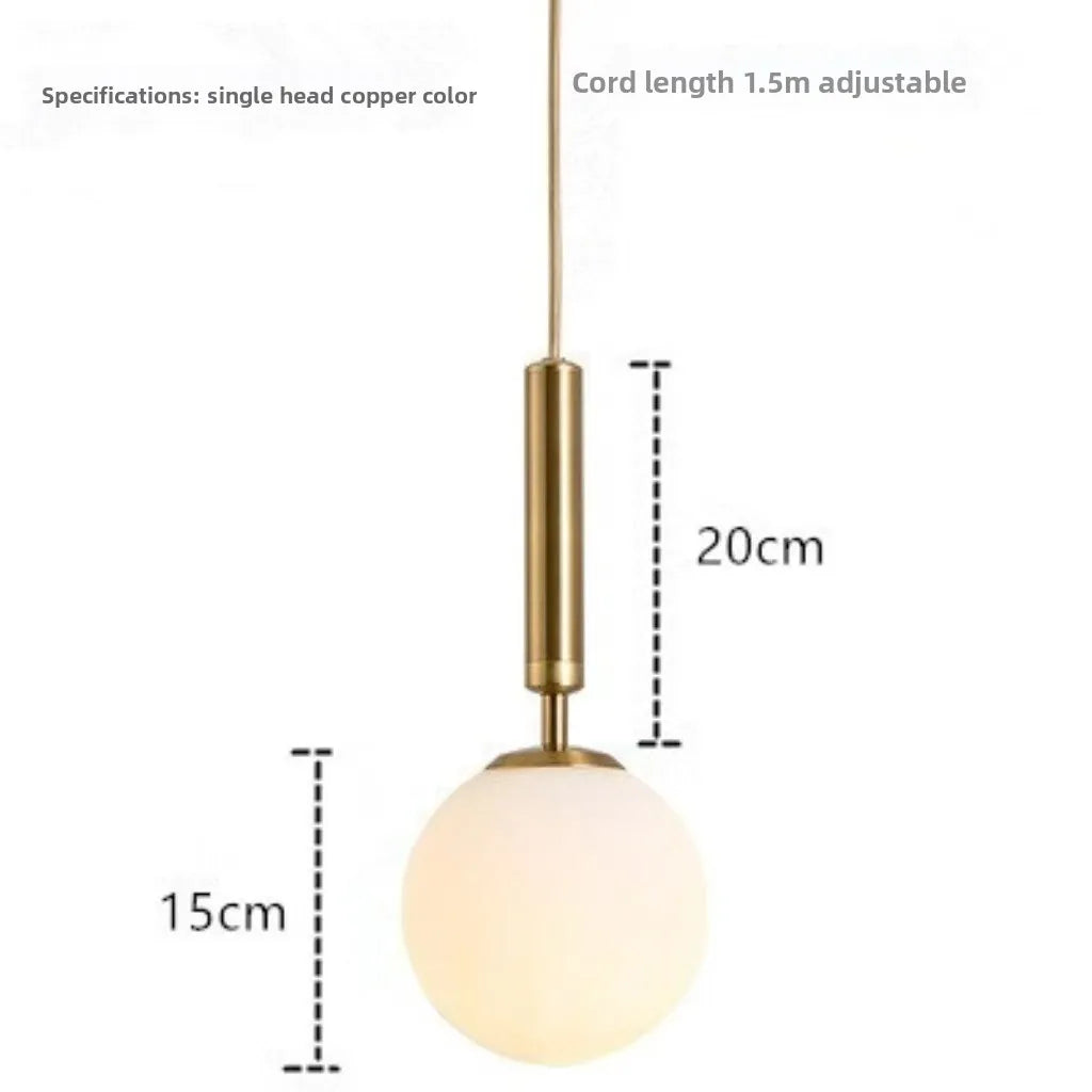 Nordic Modern Glass Pendant Lamp for Bedroom & Living Room