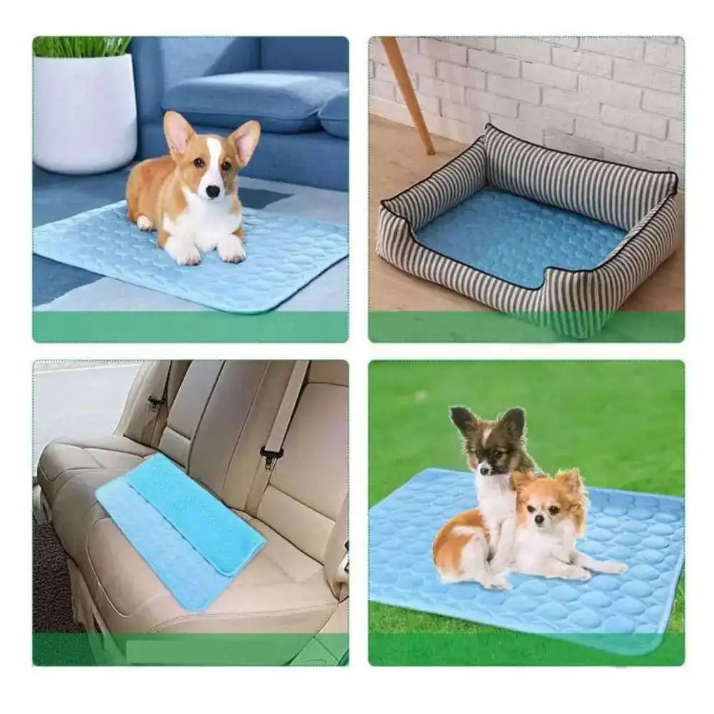 Cooling Pet Mat | Summer Dog & Cat Ice Silk Blanket - Breathable & Washable