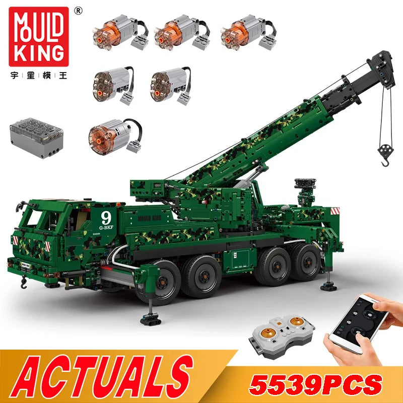 5539pcs Military Armoured Recovery Crane Building Blocks for Kids