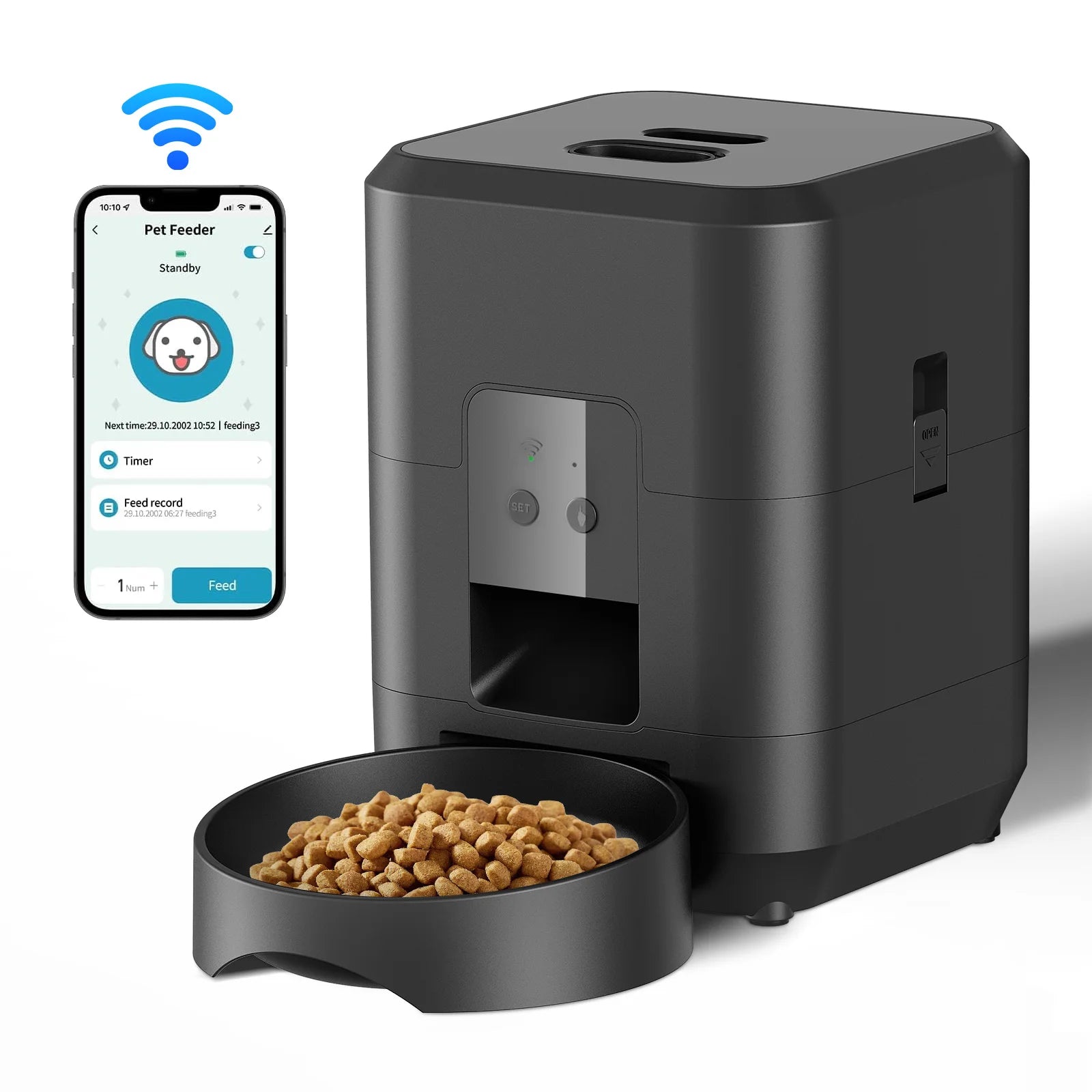 Smart Automatic Pet Feeder with Camera & App Control - 2L