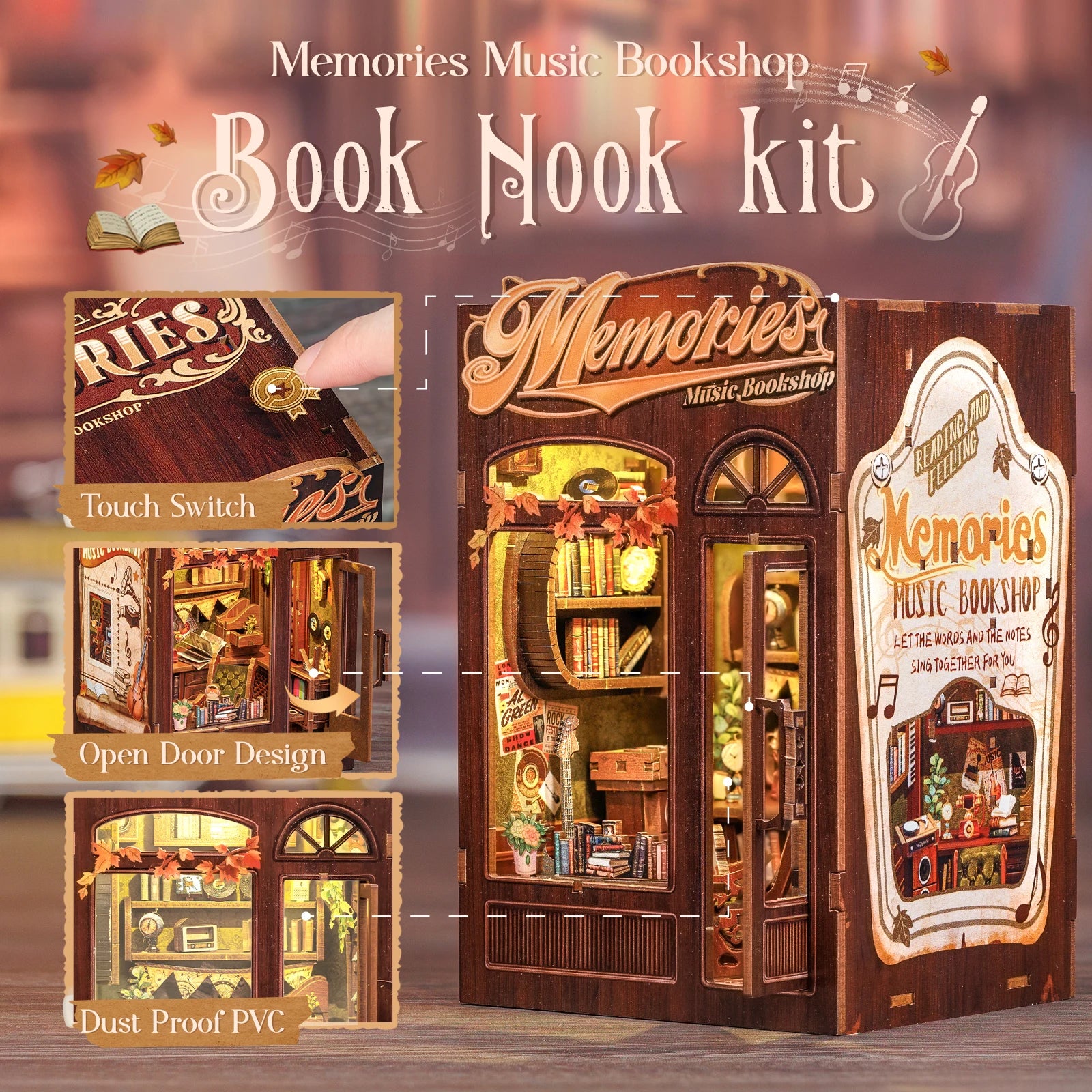 CUTEBEE DIY Miniature Wooden Dollhouse with Light - Perfect Gift