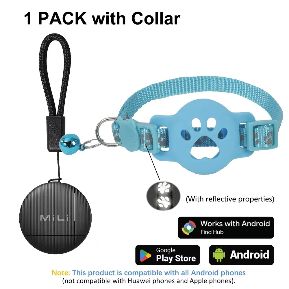 MiLi Pet Tracker Tag with Adjustable Cat Collar | GPS Locator