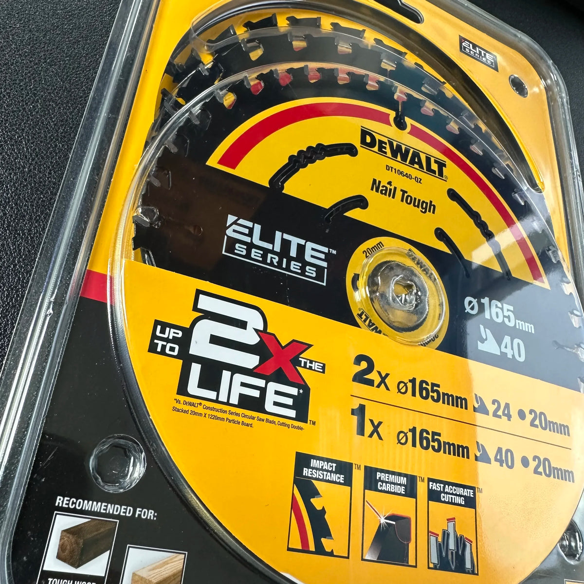 DEWALT Elite Circular Saw Blade - 3 Pack, 165MM, 24T & 40T