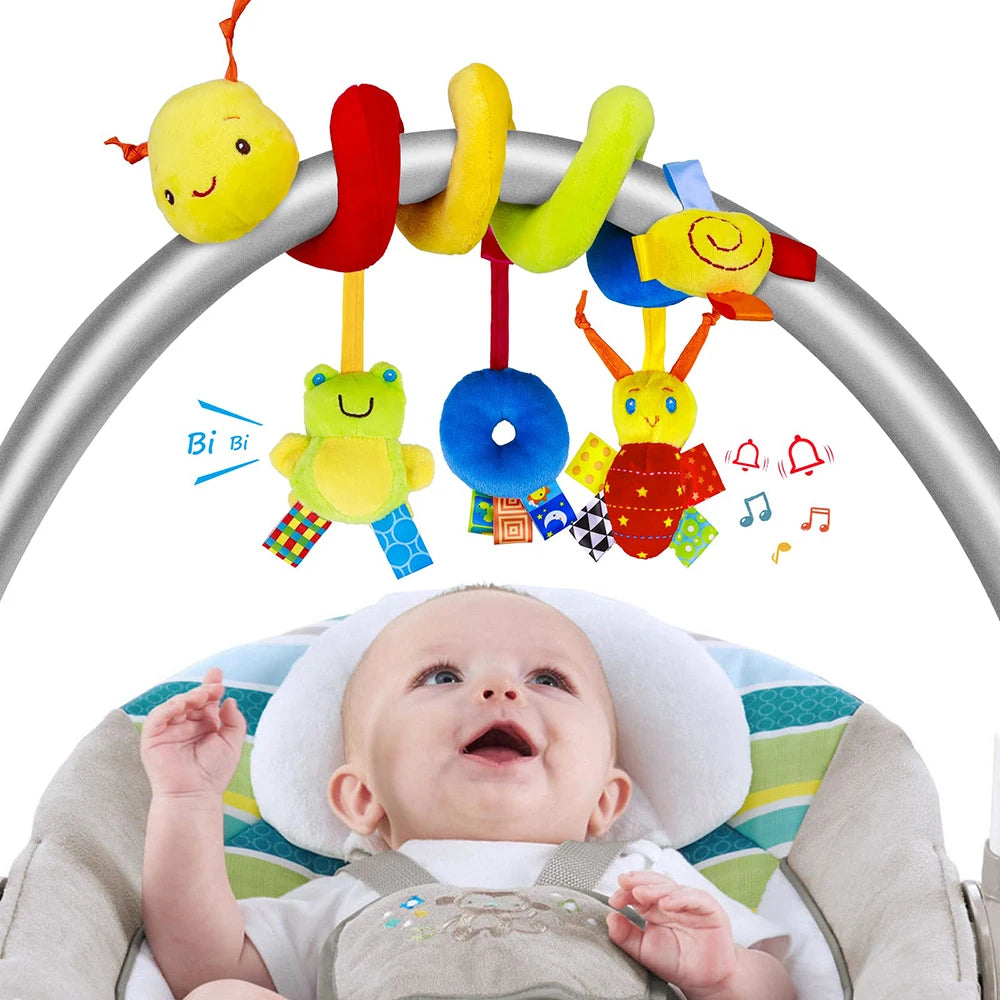 Plush Hanging Baby Rattle & Crib Mobile – Soft Sensory Toy for Infants
