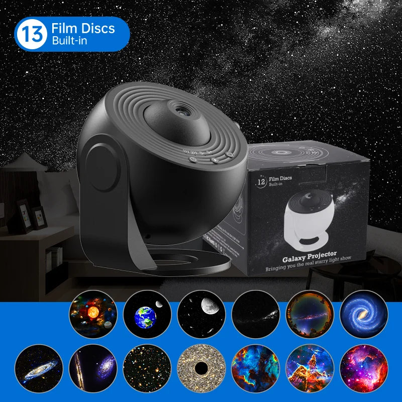 AUSYLE 360° Rotating Galaxy Light Projector for Kids - 12 Projections