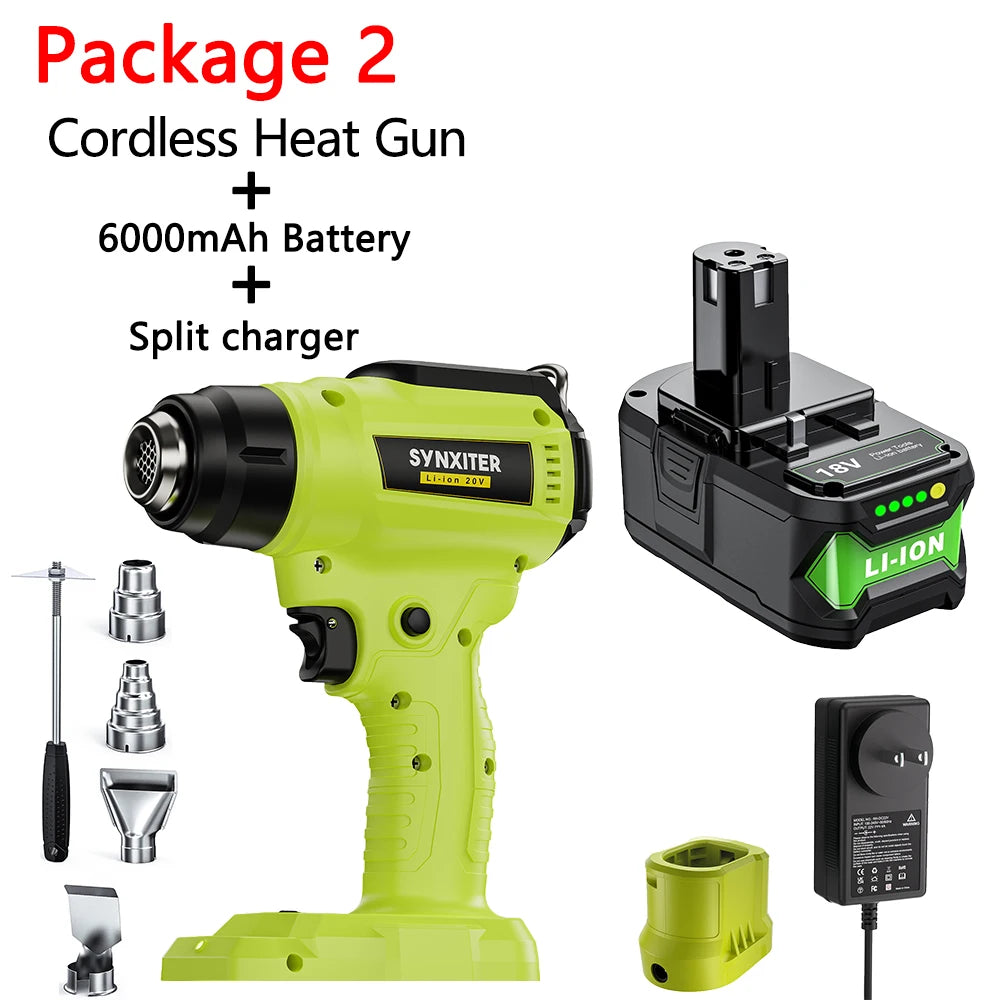 Nananuu Cordless Heat Gun for Ryobi 18V - 5 Nozzles Included
