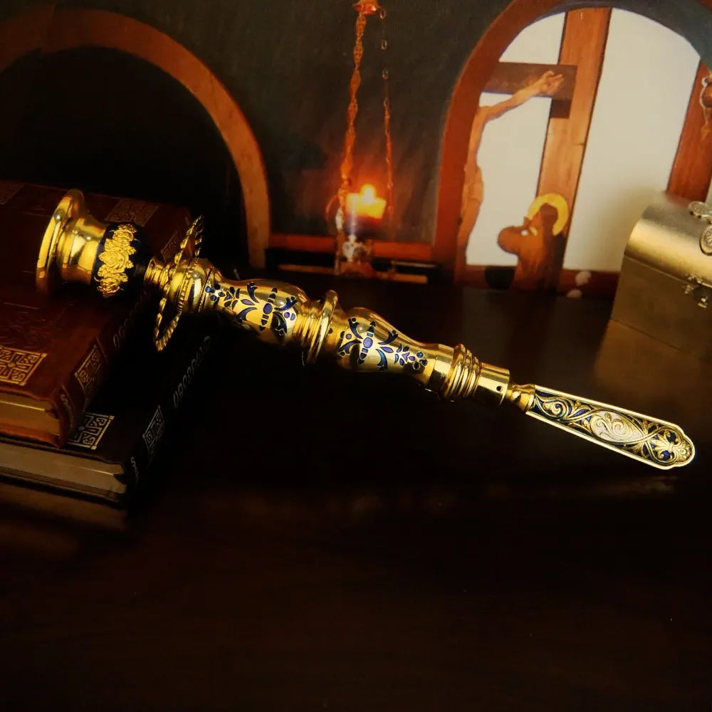 Elegant Handcrafted Metal Candlestick for Religious Ceremonies