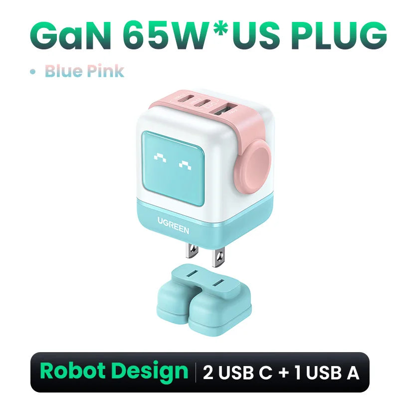 UGREEN 65W GaN Fast Charger - Unique Uno Robot Design