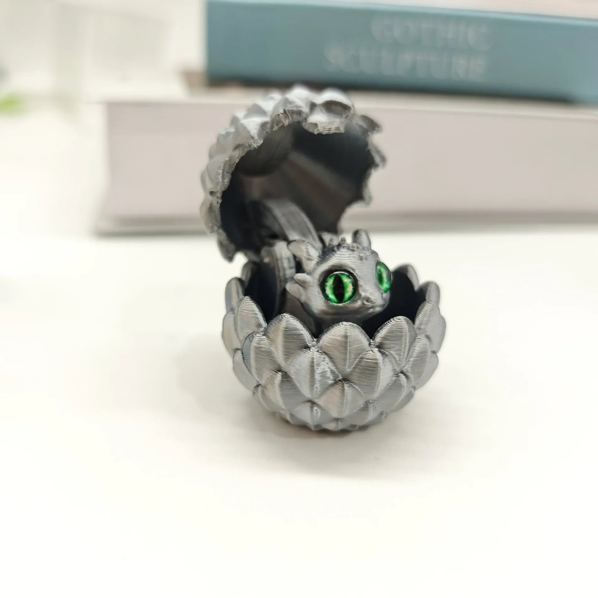 Artistic 3D Printed Dragon Egg Statue - Unique Home Decoration