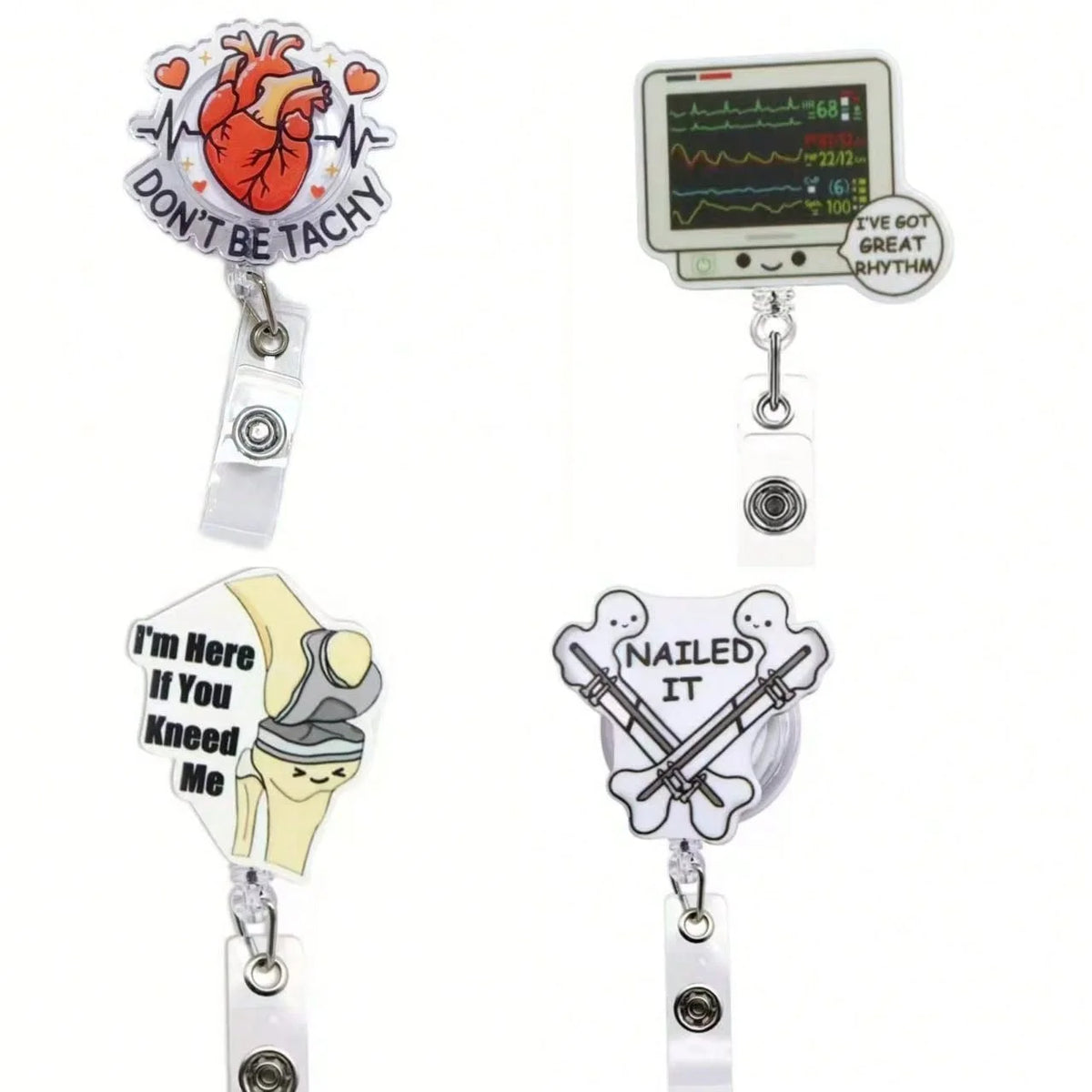 Cute Medical-Themed Retractable Badge Reel for Healthcare Professionals