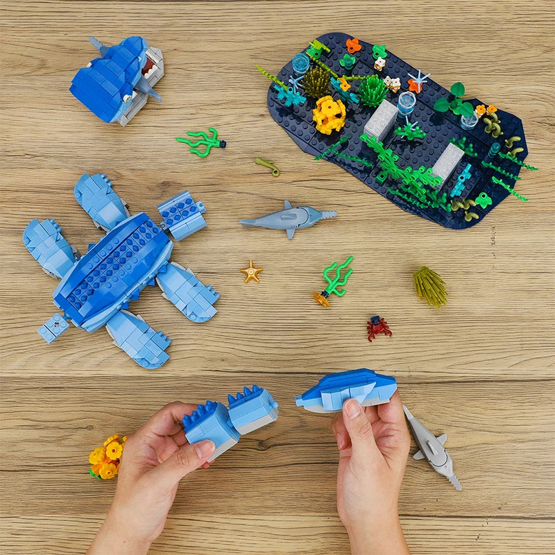 Dinosaur Building Blocks Set - Create Your Own Mosasaurus