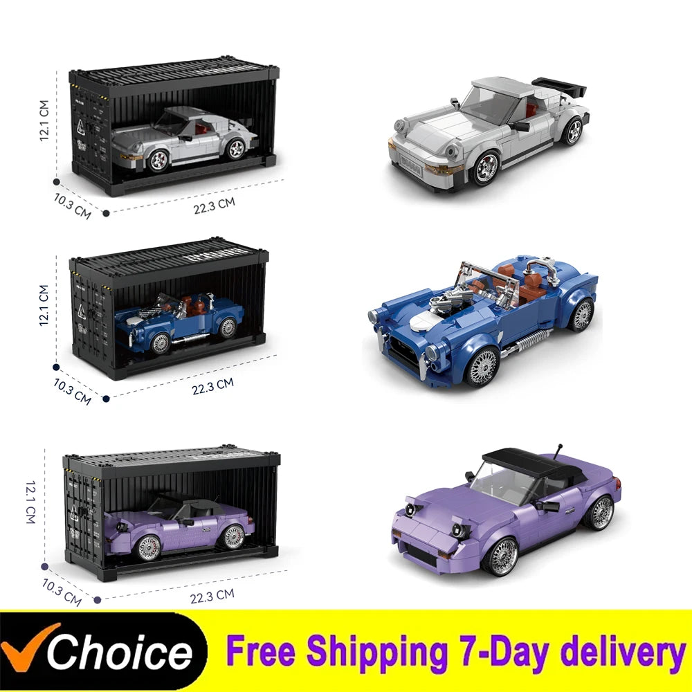Creative City Retro Technical Speed Super Car Building Blocks Set