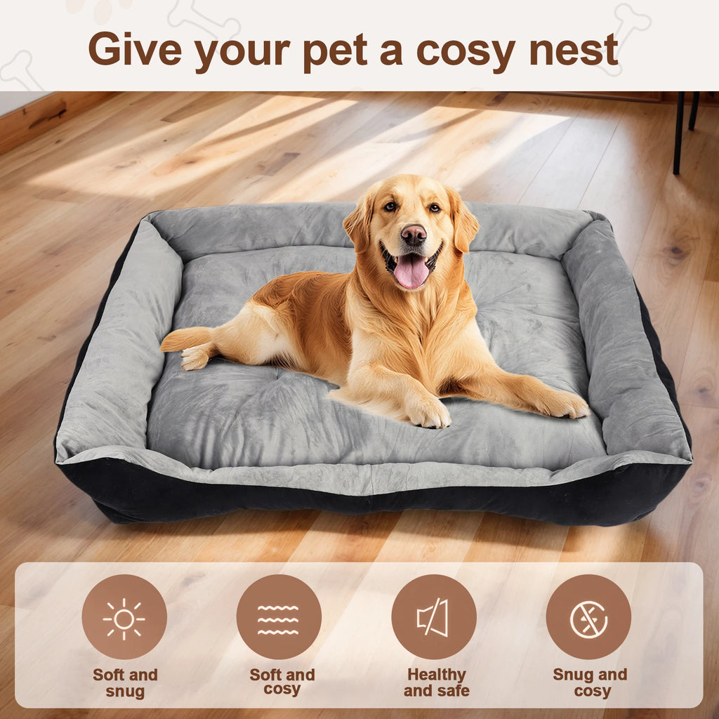 Cozy Square Nest Pet Kennel with Pillow & Blanket for Small Dogs