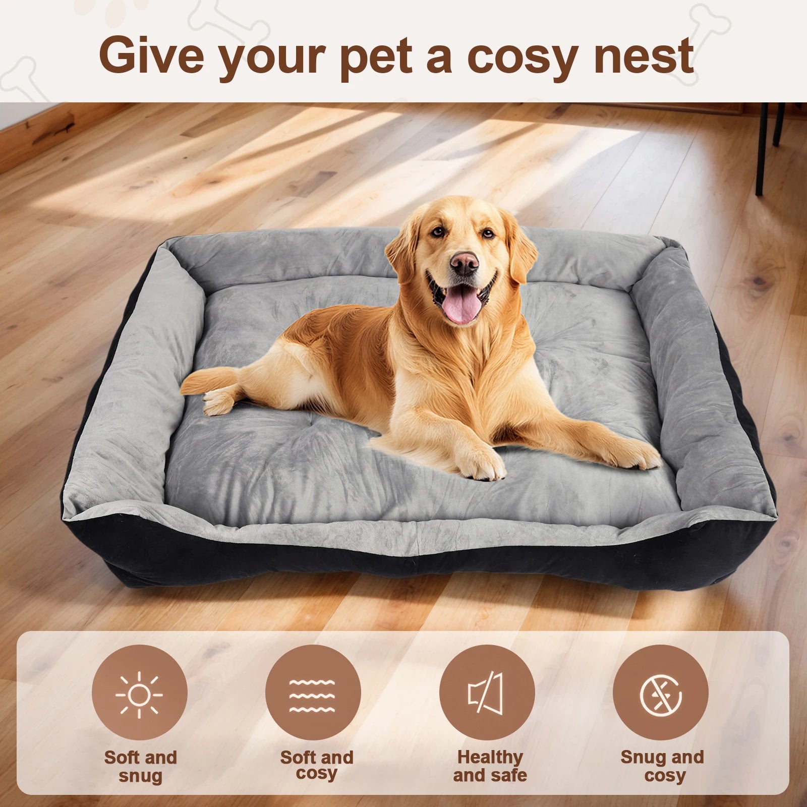 Cozy Square Nest Pet Kennel with Pillow & Blanket for Small Dogs
