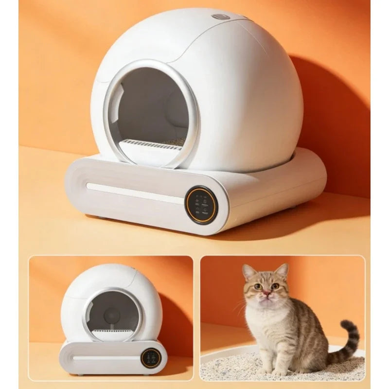 Smart Self-Cleaning Cat Litter Box - App Controlled 65L Closed Tray