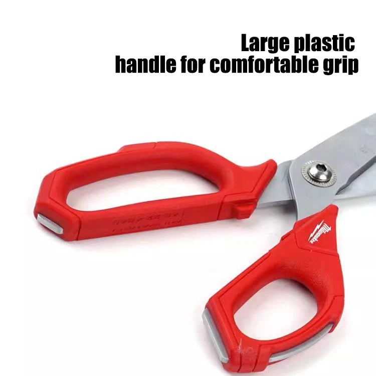 Milwaukee Jobsite Offset Scissors - Durable, Micro-Serrated, All-Metal Design
