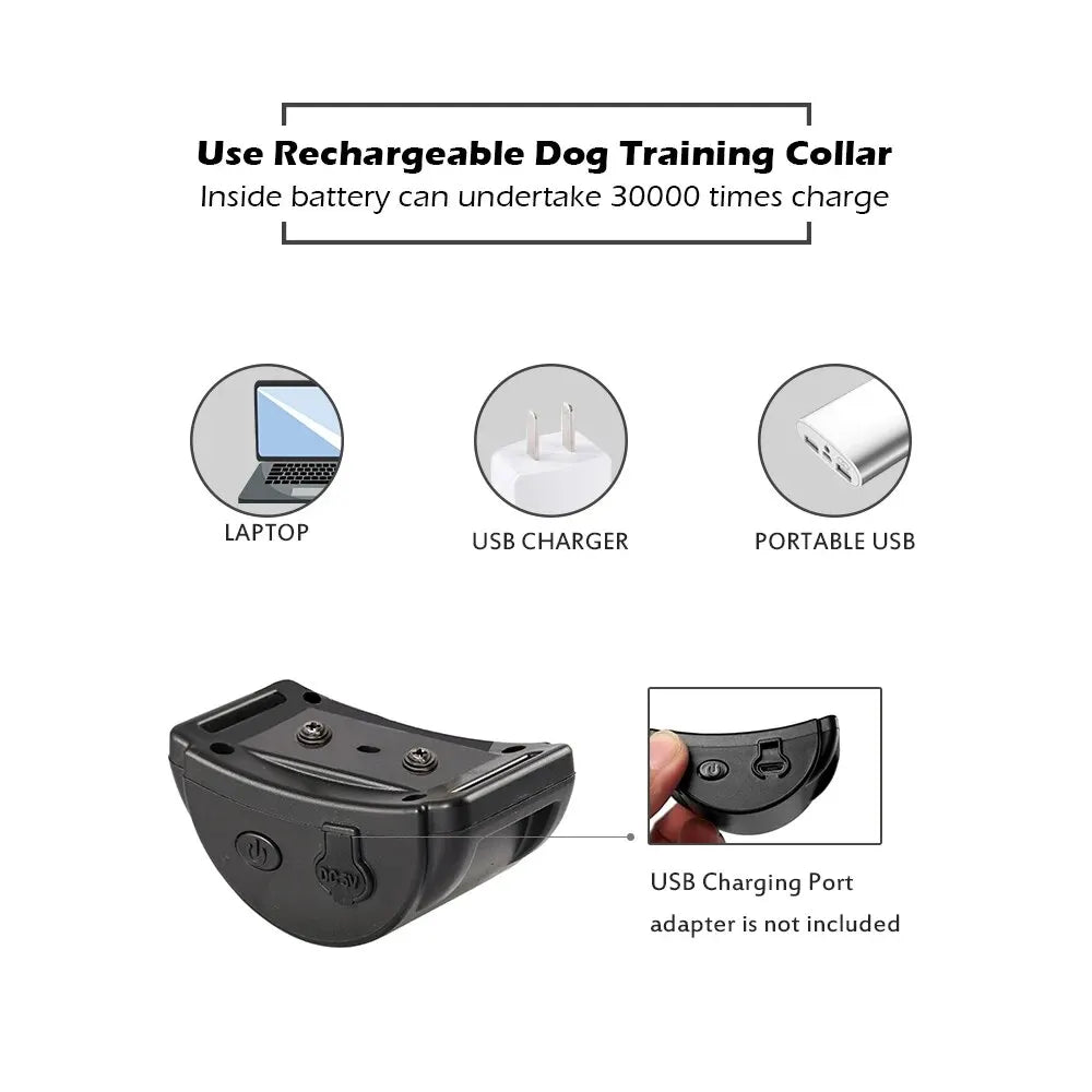 Rechargeable Anti-Bark Dog Collar - Vibration Training for Dogs
